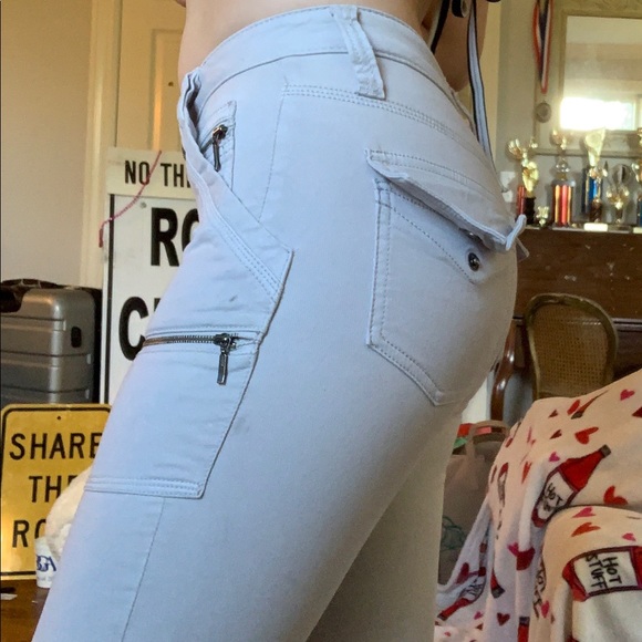 Joie light grey zipper accented skinny jeans - Picture 2 of 6